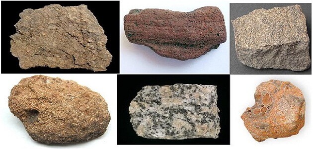 الرخام والنايس نوعان شائعه من الصخور